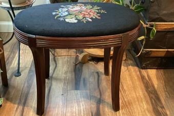 Antique Victorian Eastlake Arched Walnut Foot Stool