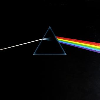 A vinyl copy of Pink Floyd's "The Dark Side of the Moon"