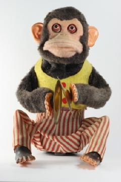 Monkey playing cymbals vintage toy