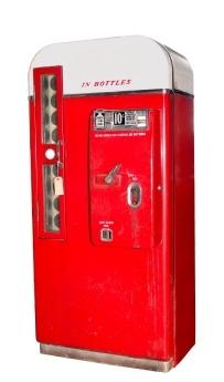 A vintage Coke machine