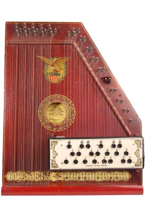 An antique mandolin harp