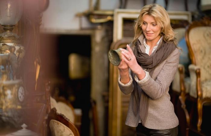 Woman browsing in shop