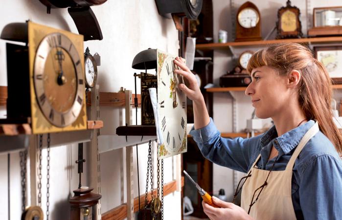 Antique brass clock