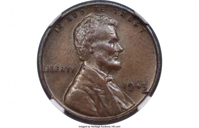 1943 CENT Struck on a Bronze Planchet