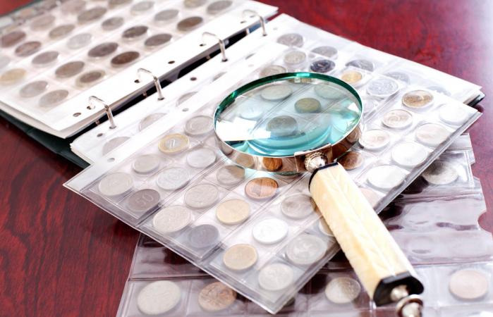 Coin Collection on the table