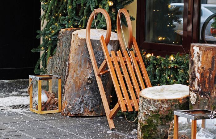 antique wooden sled