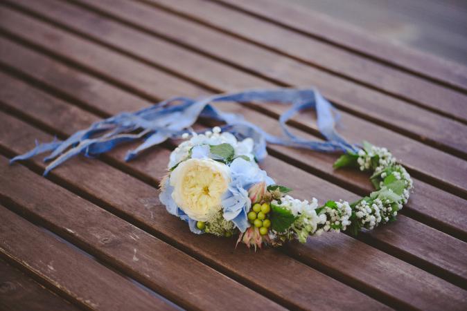 Modern version of Victorian hair wreath