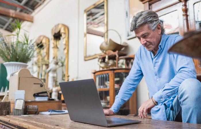 Man on an Online Auction