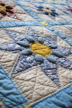 A vintage star pattern quilt.