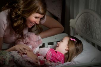 Mom and daughter at bedtime