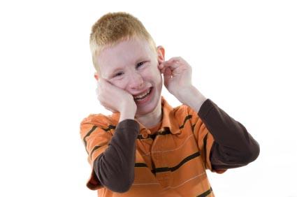 Boy with autism smiling