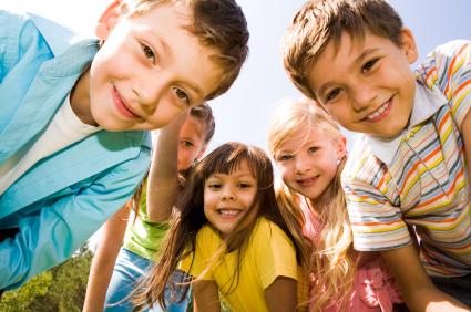 Children smiling for camera