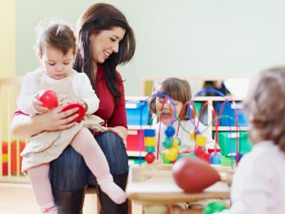 teacher with kids