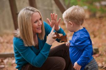 Woman signing 'leaf'