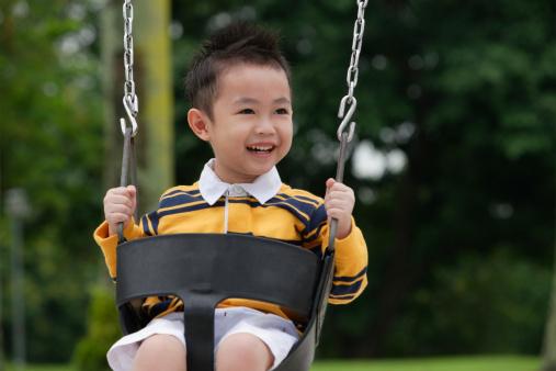 boy in a swing