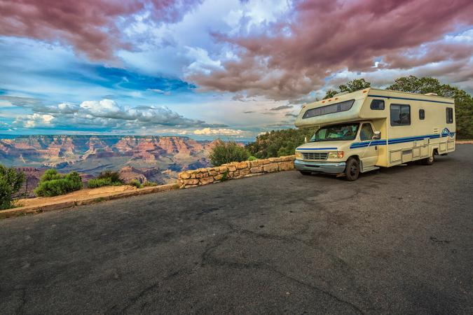 RV in the heights of the Grand Canyon