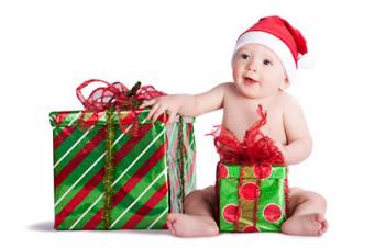 Christmas baby with presents