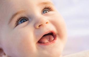 Portrait of laughing baby boy