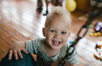 Portrait of toddler smiling 