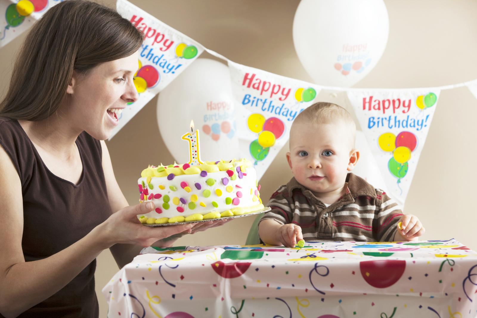 First birthday with cake