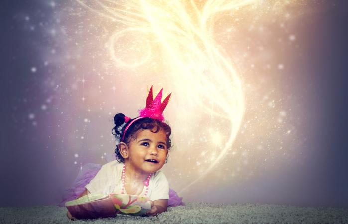 Magical adorable little girl