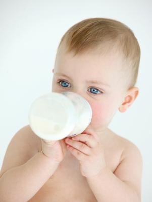 Baby with bottle