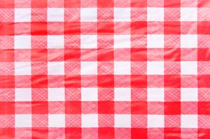 Vinyl checkered tablecloth