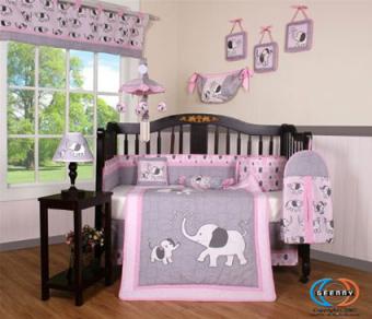 Boutique Pink Elephant Bedding Set