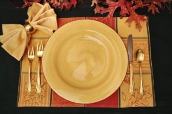 Fall pattern placemat for Thanksgiving table