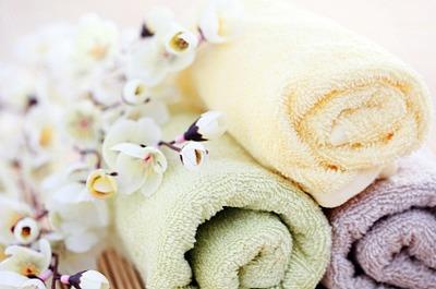 Stack of rolled towels
