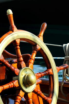 Helm wheel of ship