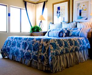 Rose tree blue floral bedding linen