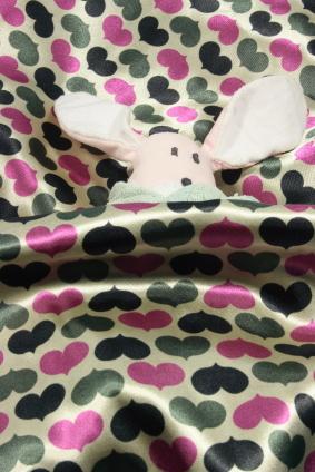 Purple and black hearts bedding