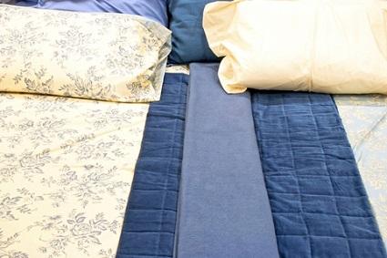 Denim and floral bedding