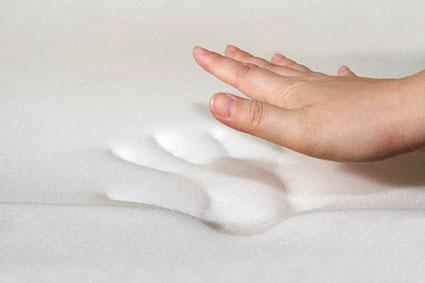 Hand stamp on memory foam