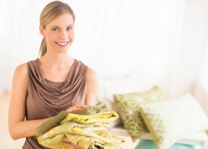 Woman shopping for pillows