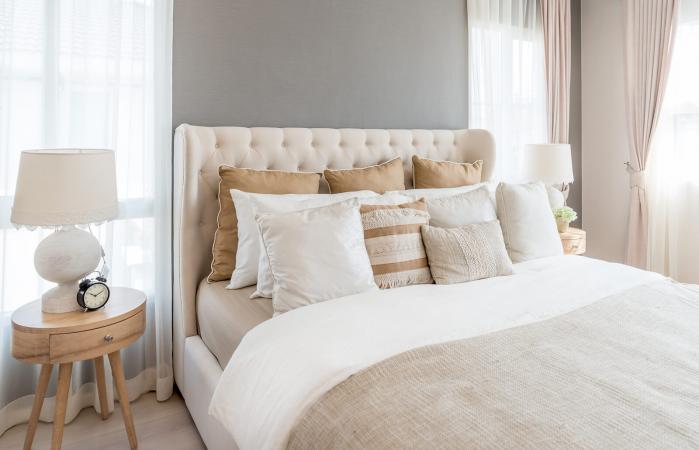 Bedroom in soft light colors
