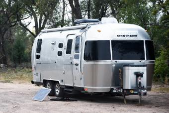 An Airstream travel trailer