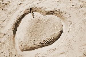 Heart drawn in sand