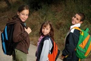Kids with backpacks