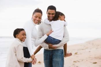 family at the beach