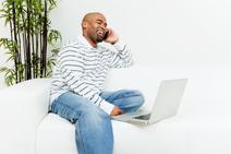 man on computer