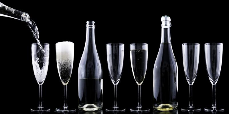 sparkling wines and champagne flutes