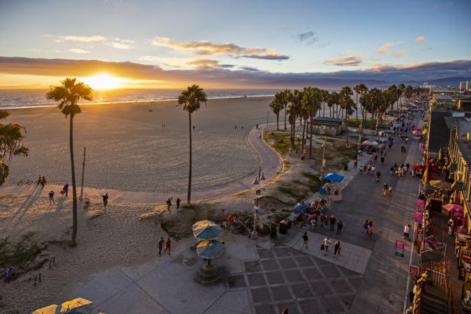 Venice beach during sunset