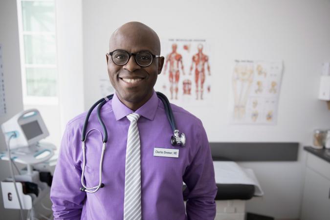 Smiling doctor in office