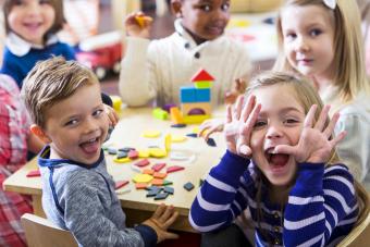 Playful preschoolers having fun