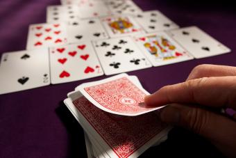 Man playing Pyramid Solitaire