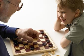 Playing checkers with grandfather