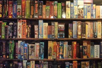 Shelves of board and tabletop games