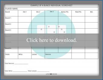 printable Bunco Scoresheet
